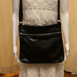 Elegant Margot Black Leather Crossbody Bag